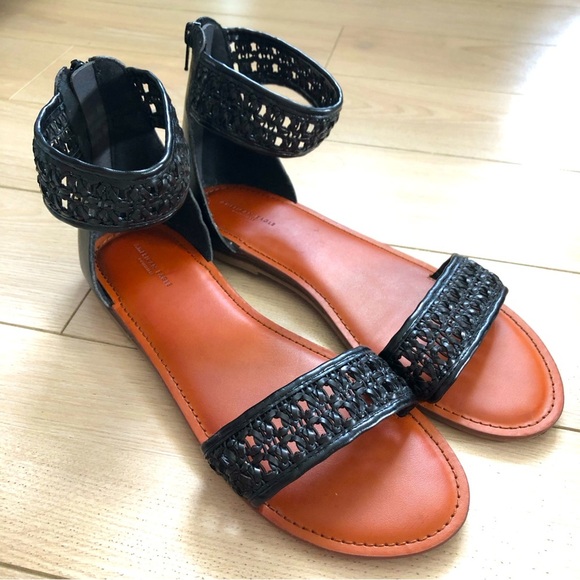 American Eagle Outfitters Woven Flats Sandals in Black Size 9 - Picture 1 of 6